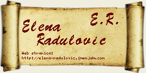 Elena Radulović vizit kartica